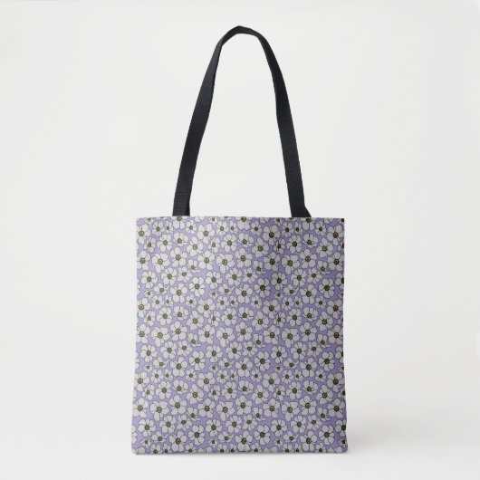 Boho Wilde Bloemen Op Lavendel Tote Bag (Voorkant)