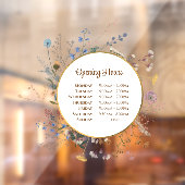 Boho wilde bloemen openingstijden venster cling raamsticker (Vel 2)