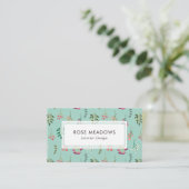 Boho Wilde Bloemen Patroon Visitekaartje (Staand voorkant)