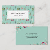 Boho Wilde Bloemen Patroon Visitekaartje (Voorkant / Achterkant)