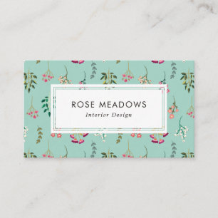 Boho Wilde Bloemen Patroon Visitekaartje