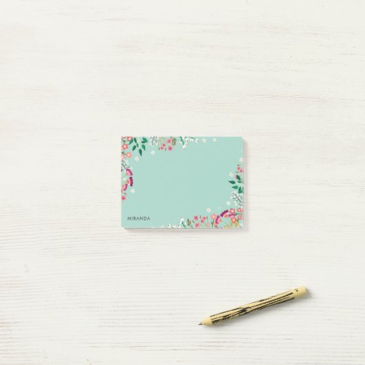 Boho Wilde Bloemen Post-it® Notes (Op bureau)