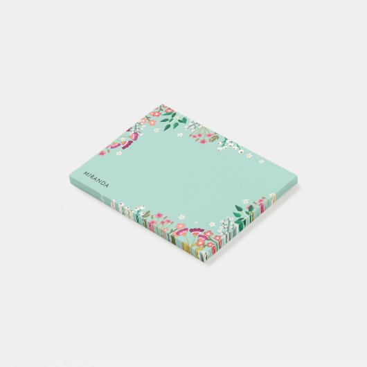 Boho Wilde Bloemen Post-it® Notes (Schuin)