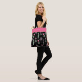 Boho Wilde Bloemen Roze Meisjesachtig Trendy Tote Bag (Op model)
