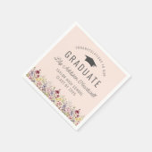 Boho Wilde Bloemen Roze Verloop Gradiënt Afstudeer Servet (Hoek)