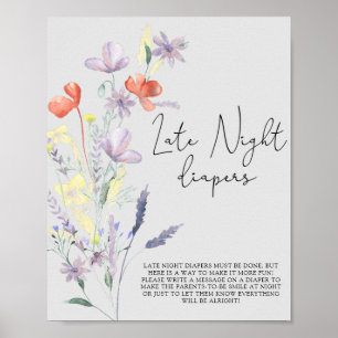Boho Wilde Bloemen \ Spel met luiers tot laat in d Poster