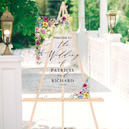 Boho Wilde Bloemen Trouw Welkom Bord