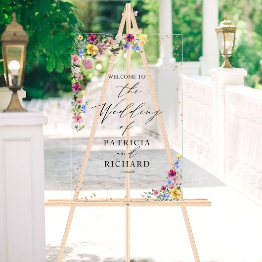 Boho Wilde Bloemen Trouw Welkom Bord