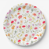 Boho wilde bloemen tuin bloem bruids douche feest papieren bordje (Voorkant)