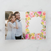 Boho wilde bloemen tuin foto bruids douche bedankkaart (Binnen)