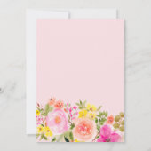 Boho wilde bloemen tuin roze vrijgezellenfeest bedankkaart (Achterkant)