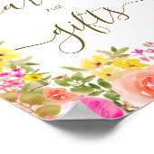 Boho wilde bloemen tuin vrijgezellenfeest teken poster (Hoek)