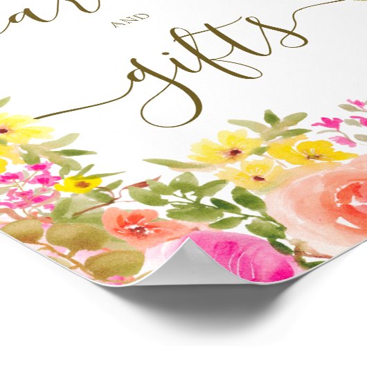 Boho wilde bloemen tuin vrijgezellenfeest teken poster (Hoek)