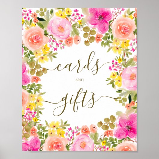 Boho wilde bloemen tuin vrijgezellenfeest teken poster (Voorkant)