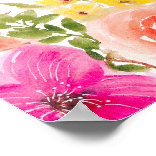 Boho wilde bloemen tuin vrijgezellenfeest welkom poster (Hoek)