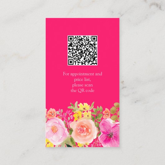 Boho wilde bloemen tuin waterverf make-up haar visitekaartje (Achterkant)