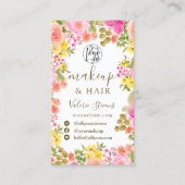 Boho wilde bloemen tuin waterverf make-up haar visitekaartje (Voorkant)