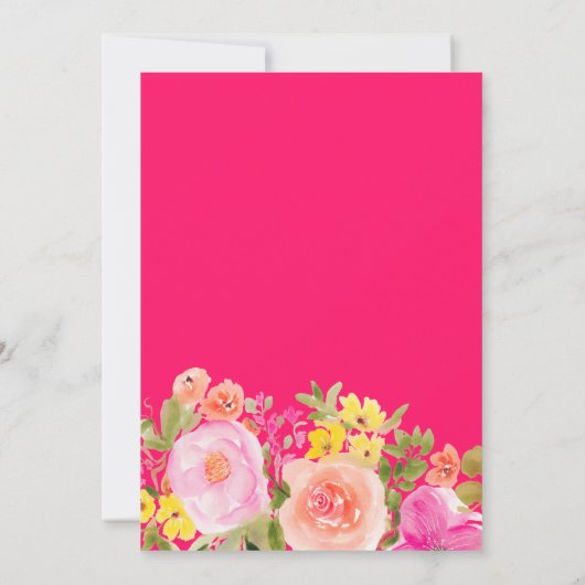 Boho wilde bloemen tuin waterverf Sweet 16 roze Kaart (Achterkant)