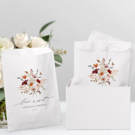 Boho Wilde Bloemen Vintage Herfst Bruiloft Bedankzakje
