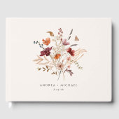 Boho Wilde Bloemen Vintage Herfst Bruiloft Gastenboek (Voorkant)