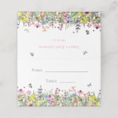 Boho Wilde Bloemen & Vlinders Baby Shower Plaatskaartje (Buitenkant ongevouwen)