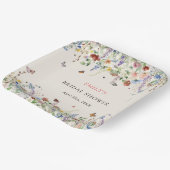 Boho Wilde Bloemen Vlinders Bruidsmeisjesfeest Papieren Bordje (Gebogen)