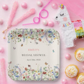 Boho Wilde Bloemen Vlinders Bruiloft Feest Papieren Bordje (Feest)