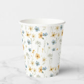 Boho wilde bloemen voorjaar gepersonaliseerd baby  papieren bekers (Rechts)