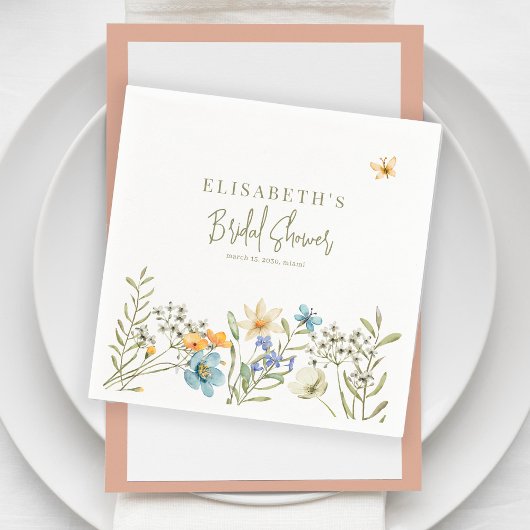 Boho wilde bloemen voorjaar gepersonaliseerd vrijg servet