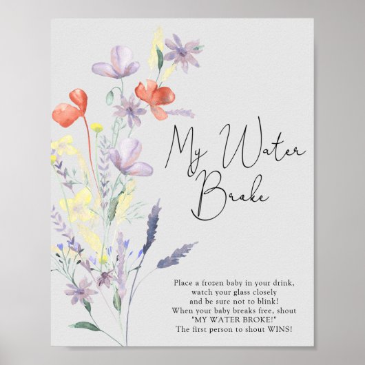 Boho Wilde Bloemen - Water brak spel Poster (Voorkant)