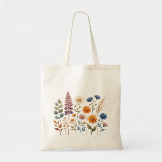 Boho wilde bloemen watercolor tas (Voorkant)