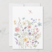 Boho wilde bloemen waterverf bloementuin bruiloft kaart (Achterkant)