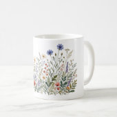 Boho Wilde Bloemen Waterverf Mok (Voorkant rechts)