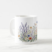 Boho Wilde Bloemen Waterverf Mok (Voorkant links)