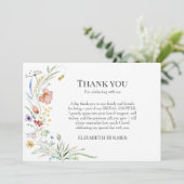 Boho Wilde Bloemen Weide Bruidsfeestje Bedankkaart (Staand voorkant)