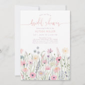 Boho Wilde Bloemen Weide Bruiloft Feest Kaart (Voorkant)