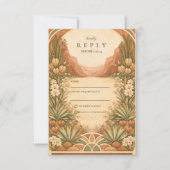 Boho Wilde Bloemen Woestijn Bruiloft RSVP Kaartje (Voorkant)