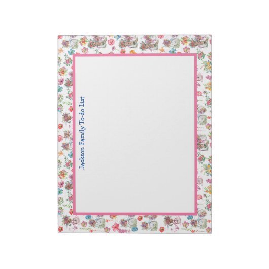 Boho Wilde bloemen zomer  fietsenplanner Notitieblok (Linkerzijde)