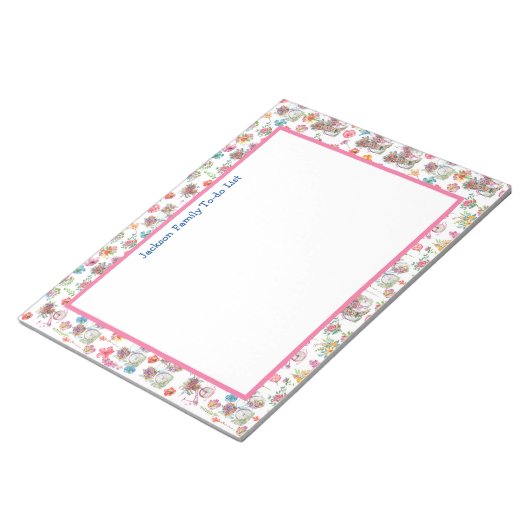 Boho Wilde bloemen zomer  fietsenplanner Notitieblok (Schuin)