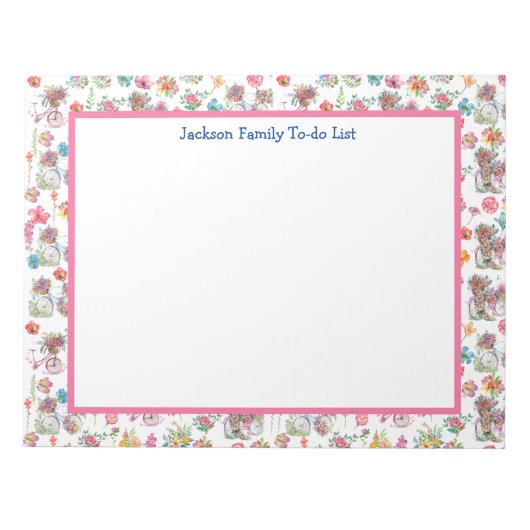 Boho Wilde bloemen zomer  fietsenplanner Notitieblok (Voorkant)