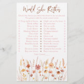 Boho wilde bloemen zou ze liever Baby shower spel (Voorkant)