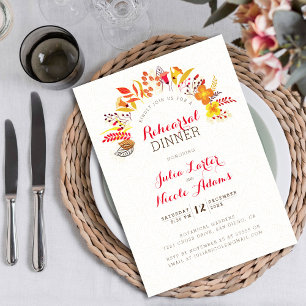Boho wilde bloemengewas bruiloft repetitie diner kaart