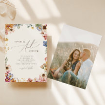 Boho Wilde Bloementuin Beige Foto Casual Bruiloft