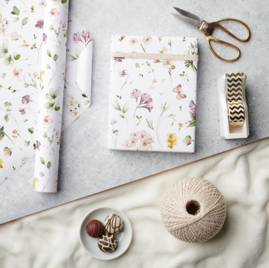 Boho wilde bloementuin bloemenpatroon cadeaupapier (Crafts)