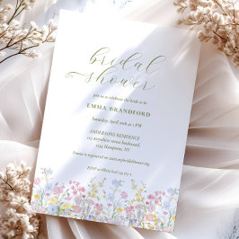 Boho Wilde Bloementuin Bruidsuitnodiging  Kaart
