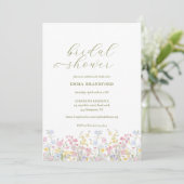 Boho Wilde Bloementuin Bruidsuitnodiging Kaart (Staand voorkant)