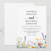 Boho Wilde Bloementuin Elegant Wilde Bloemen Save The Date (Voorkant / Achterkant)