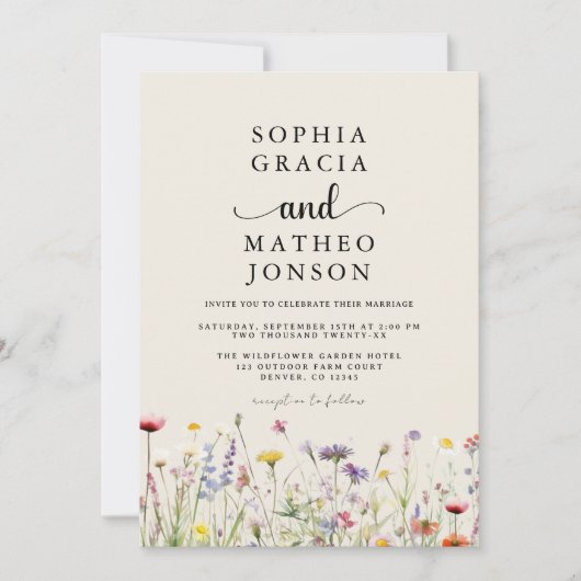 Boho Wilde Bloementuin Elegante Wilde Bloem Save The Date (Voorkant)