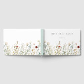 Boho Wilde Bloemenveld Trouwdag Gastenboek (Volledig)