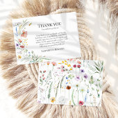 Boho Wilde Bloemenweide Bruidsdouche Bedankkaart